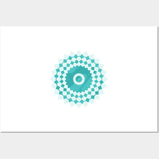 Turquoise Mandala Abstract Sky Texture Posters and Art